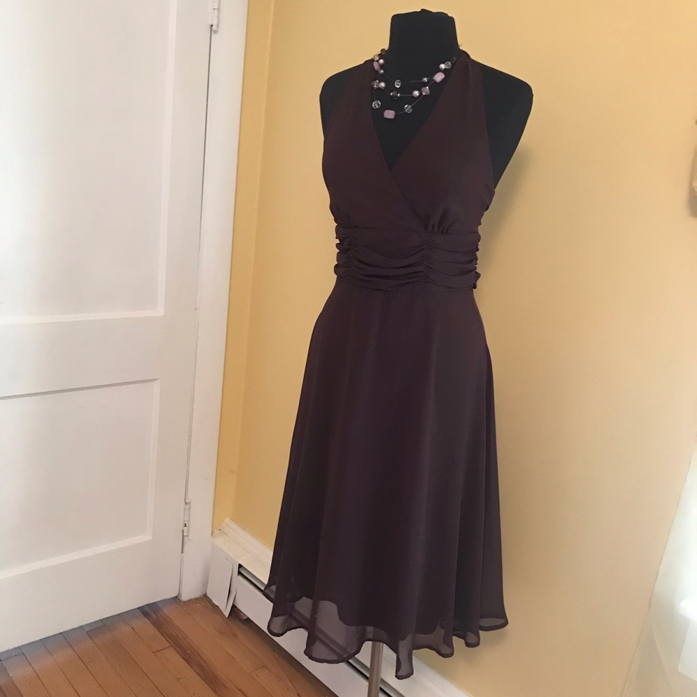 Connected Apparel Brown Halter Dress size 8